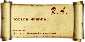 Rozina Aranka névjegykártya