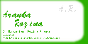 aranka rozina business card